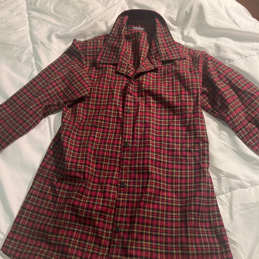 Burberry Red and Black Plaid Jacket